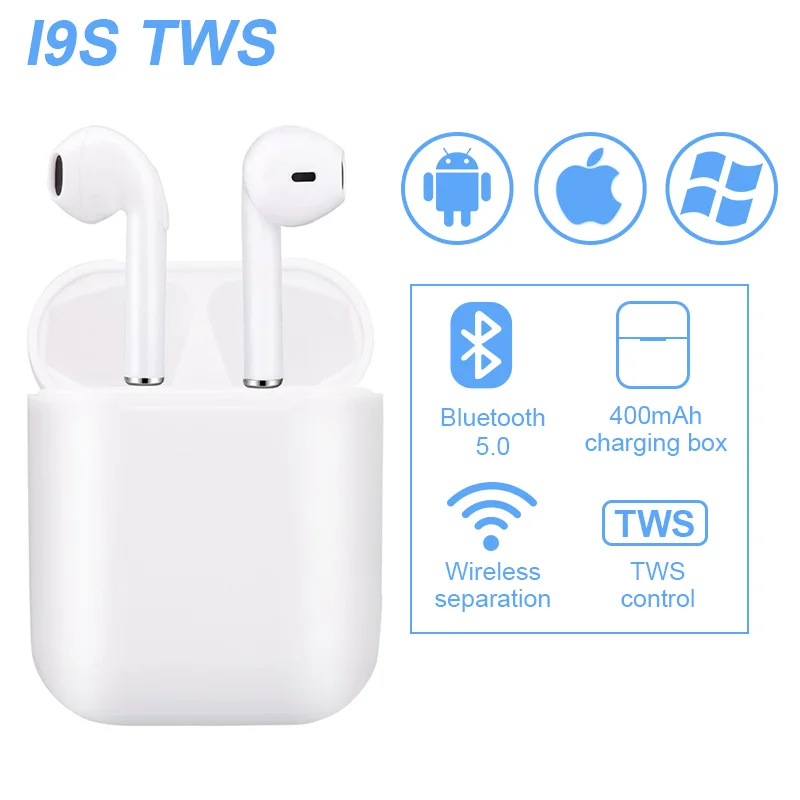 I7s TWS i9s TWS Bluetooth 5,0 наушники беспроводные наушники Поддержка Android IOS Беспроводная зарядка бинауральные вызовы