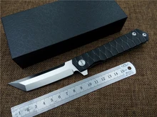 Новый D2 лезвие складной тактический нож titanium ручка Высокое качество открытый ручной инструмент EDC шариковых подшипников Флиппер карманный нож