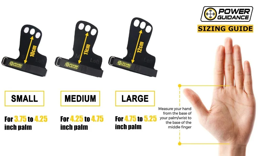 Power Guidance Gym Leather Hand Grips Leather Palm Grips Gloves Crossfit Gymnastics Workout Weightlifting Gloves for Pull Ups