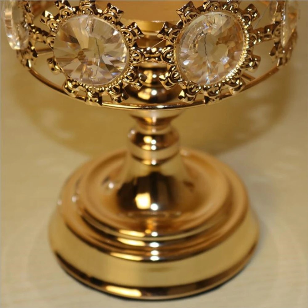 Изысканный подсвечник металлический золотой с кристаллами канделябр Свадебный центральный домашний декоративные подсвечники