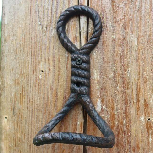 10 Cast Iron Rope Knot Wall Hook Creative Brown Antique Metal Coat Hanger  Holder Wall Mount