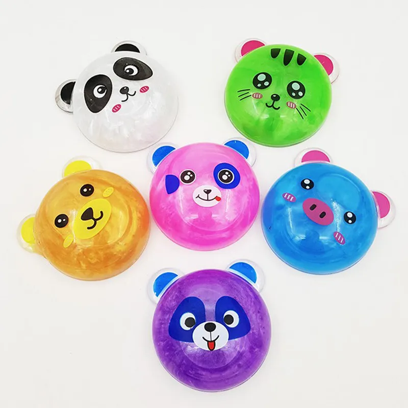 

New Arrival 6PCS DIY Colorful Animals Slime 8cm Crystal Mud Putty Plasticine Blowing Bubble Funny Toy Gift