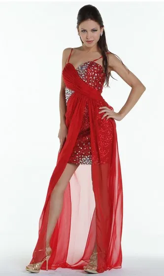

free shipping formal evening 2014 sequin dinner dress new style formal ball gowns crystal beaded sexy black red prom Dresses