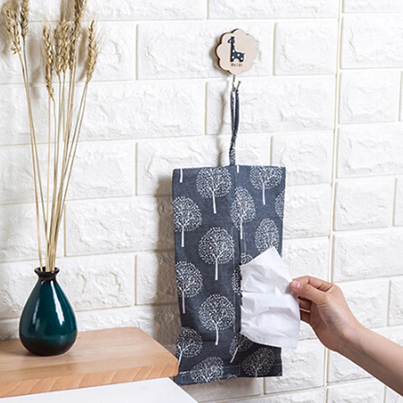 

1pc Linen Cloth Tissue Box Storage Box Towel Creative Tissue Pumping Creative Paper Bags for toliet home decorations