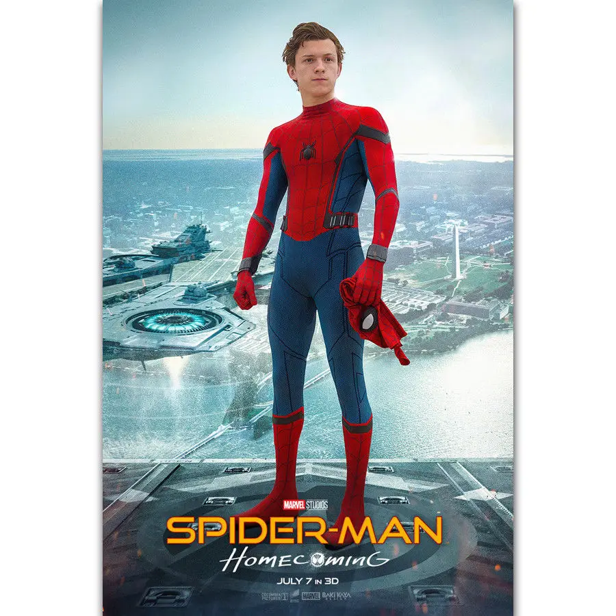 

N-980 New Spider Man Homecoming 2017 Marvel Movie Tom Holland POSTER L-W Canvas Art Print Decoration 14x21 20x30 24x36