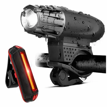 

Bike Lights Bicycle Lights Front and Back USB Rechargeable Bike Light Set Super Bright Front and Rear Flashlight LED Headlight