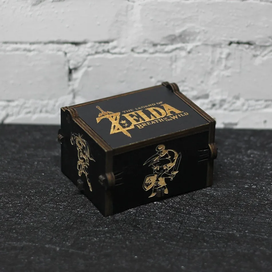 

New Antique Carved Wooden Handle Black The Legend Of Zelda Star Wars Game Of Thrones Music Box Wooden Music Box Birthday Gift