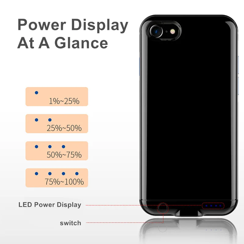 For Iphone 7 Plus Power Case 4000 mAh Metal Shell Battery Charger Cover Smart For Iphone 7 Plus Power Case 5.5 Inch Capa (7)
