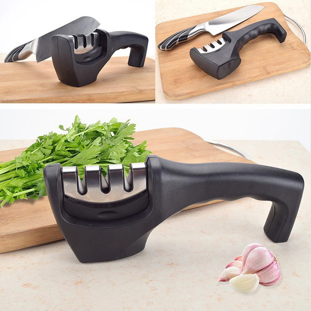 

3-slot Handle Sharpener Ceramic Tungsten Steel Sharpener Fast And Easy To Clean And Convenient Sharpening Stone