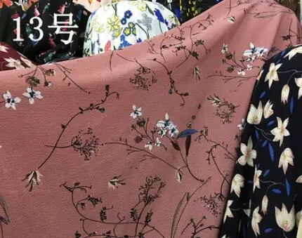 Высококачественный шифоновый, ткань с принтом непроницаемое эластичное платье рубашка Весна Лето Осень модные ткани для одежды ширина 1.5mS283P - Цвет: 13