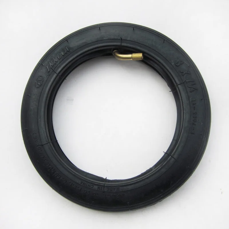 Black Rubber 8-inch 1/4 Inflatable Full Wheel Tire Replacement For Scooter Parts 