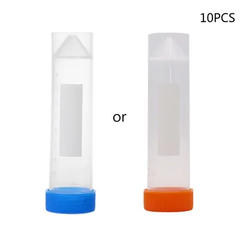 

10Pcs 50ml Plastic Centrifuge Tube Lab Test Pipe Vial Container With 4 Bottom