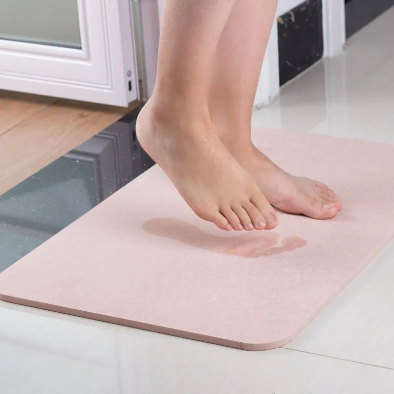 1pc Eco Friendlly Anti slip Diatomite Bath Mat Super Absorb Non Slip Dry Bathroom High