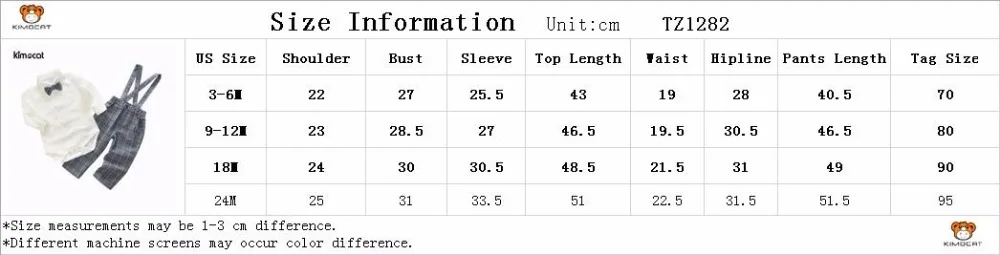 Kimocat/Одежда для новорожденных мальчиков; комплект из 2 предметов; однотонные комбинезоны+ клетчатые комбинезоны; Детский костюм британского джентльмена с галстуком-бабочкой; комплект одежды для мальчиков