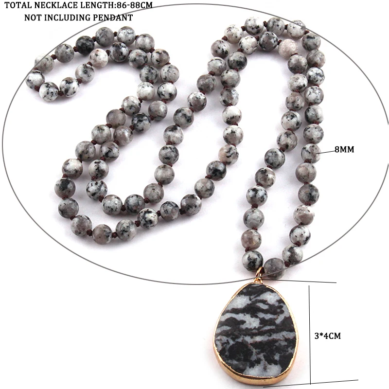 Модное богемное этническое ювелирное изделие, полудрагоценные камни, длинная завязанная черная подвеска, ожерелья