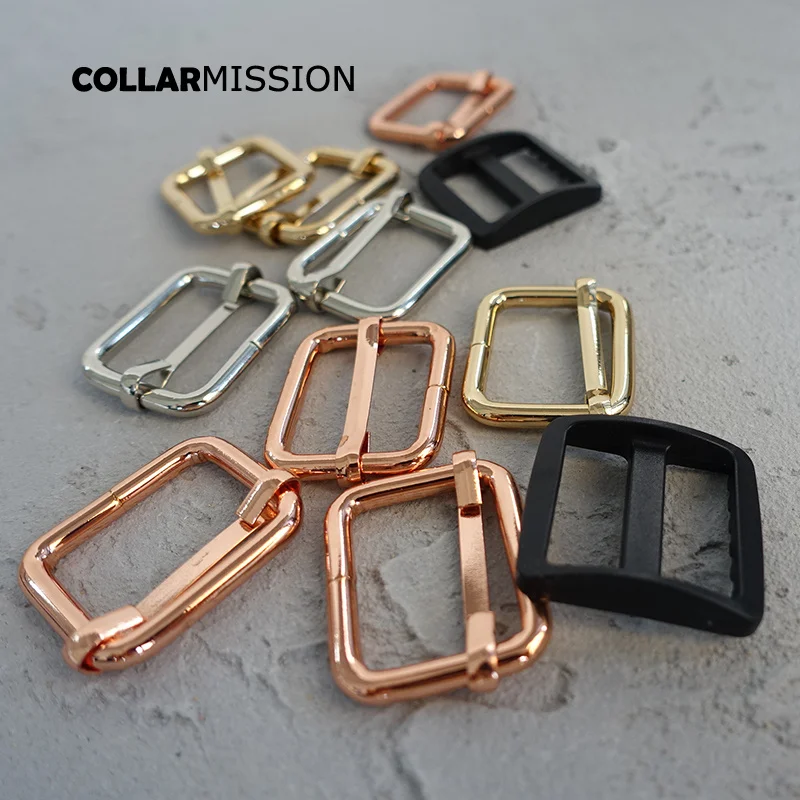 

100pcs/lot Metal slider for webbing 25mm belt handbag dog collar part durable adjuster environmental adjustable buckle 5 kinds