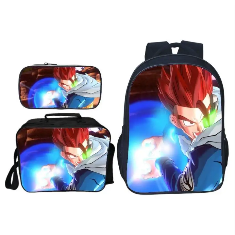 3 шт./компл. детские школьные сумки с 3D принтом Dragon Ball Супер Saiyan Sun Goku рюкзаки для