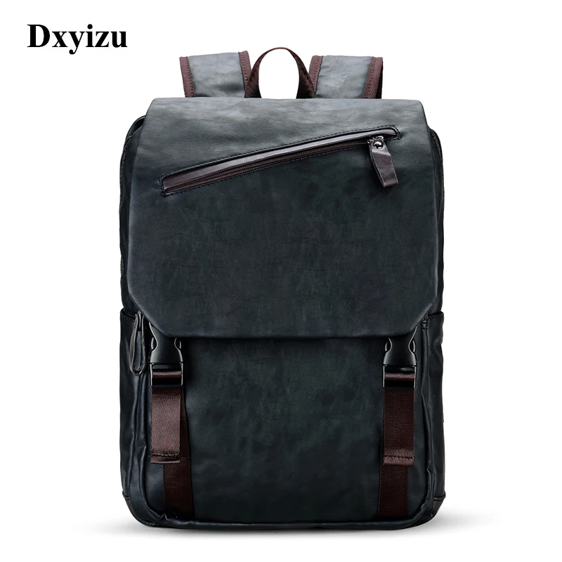 

NEW Famous Brand Preppy Style Leather School Backpack Bag For College Simple Design Men Casual Daypacks Mochila Male