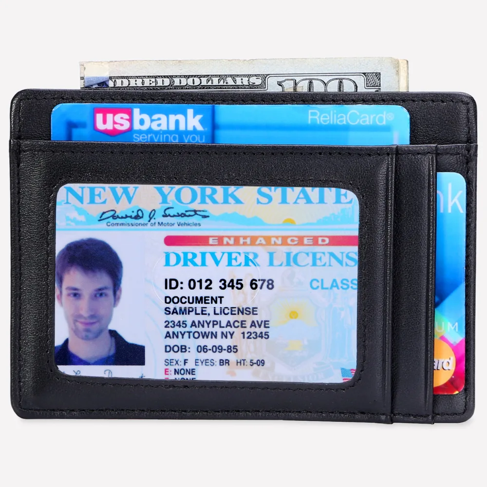 Slim Wallet RFID Credit Card Holder Front Pocket Wallet Minimalist Secure Thin Credit Card Case Men Mini Coin Pocket