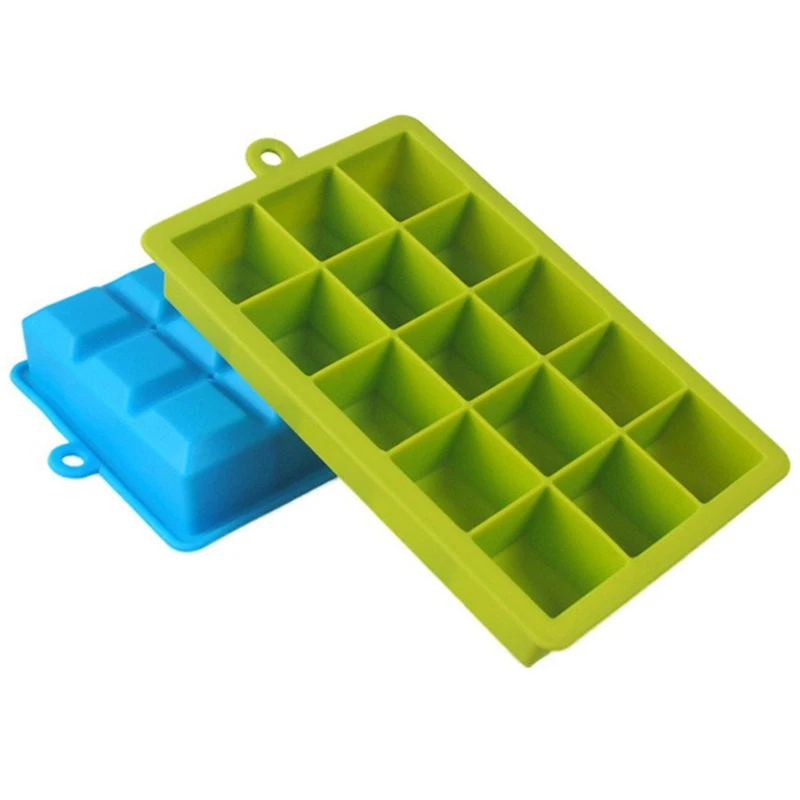 Silicone Ice Cube Mold Reusable Ice Mold Tray Whisky Wine Ice Cube Maker Large Square Ice Cube Tray with Lid Kitchen Gadgets (3)