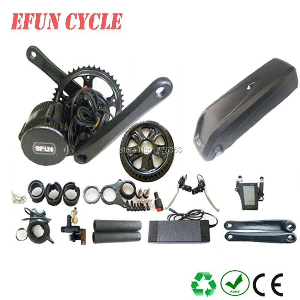 

High power 8Fun/Bafang BBS02 48V 750W mid drive motor kits with 48V 10.4Ah Hailong down tube battery for fat tire bike