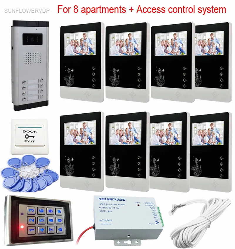 8 Units Electronic Door Phone With Camera 700TVL Video Doorbell