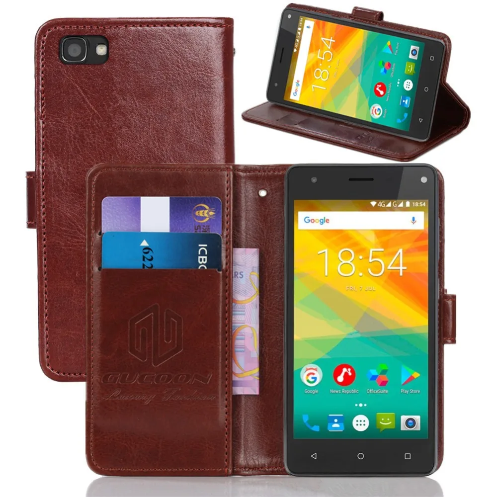 

GUCOON Vintage Wallet Case for Prestigio Grace P5 5515 DUO 5.0inch PU Leather Classic Book Flip Cover Magnetic Fashion Cases
