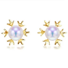 Eternal wedding Women Gift word 925 Sterling silver real Bao Tanabata Valentine’s day, sea ran pearl earrings, Akoya Japanese Li