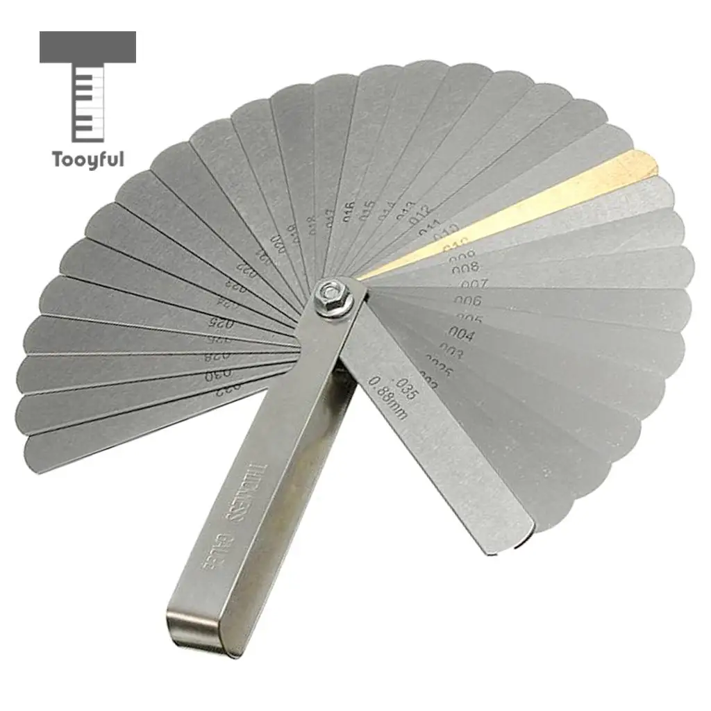 Tooyful Guitar Bass Multi Spanner Wrench+32 Blade Feeler Gauge Set Luthier Tool