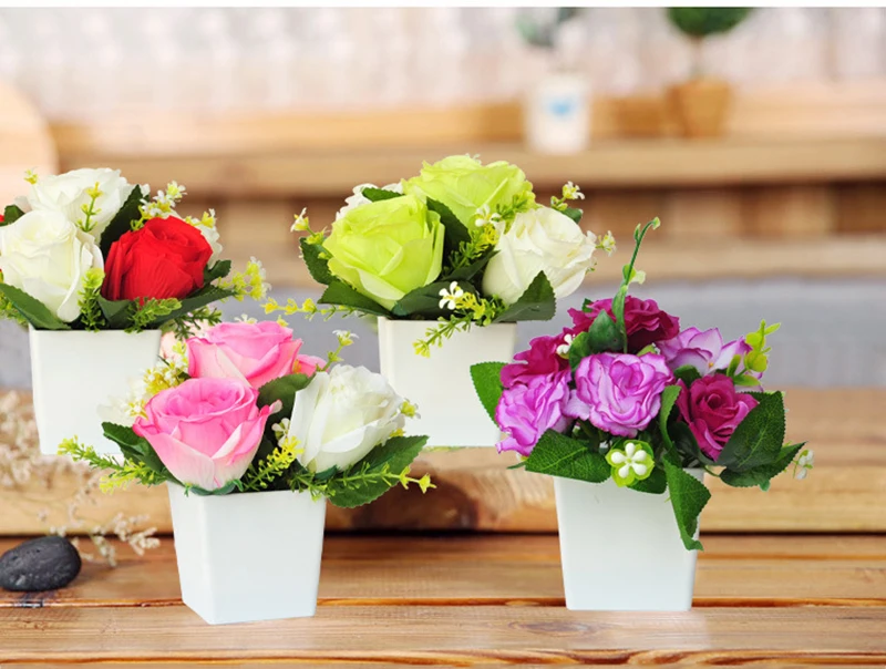 Flone Multiple Styles Artificial Cheap Butterfly Orchid Flower Bonsai Plant Fake Flowers Wedding Home Bedroom Garden Decoration (2)