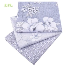 Chainho 3 шт./лот серый цветочный, саржевая хлопковая ткань, Лоскутная Ткань, DIY шитье стеганое жир четверти материал для ребенка и детей