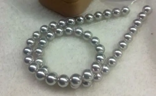 

FREE SHIPPING HOT sell new Style >>>> stunning11-12mm south sea natural silver grey pearl necklace 18inch