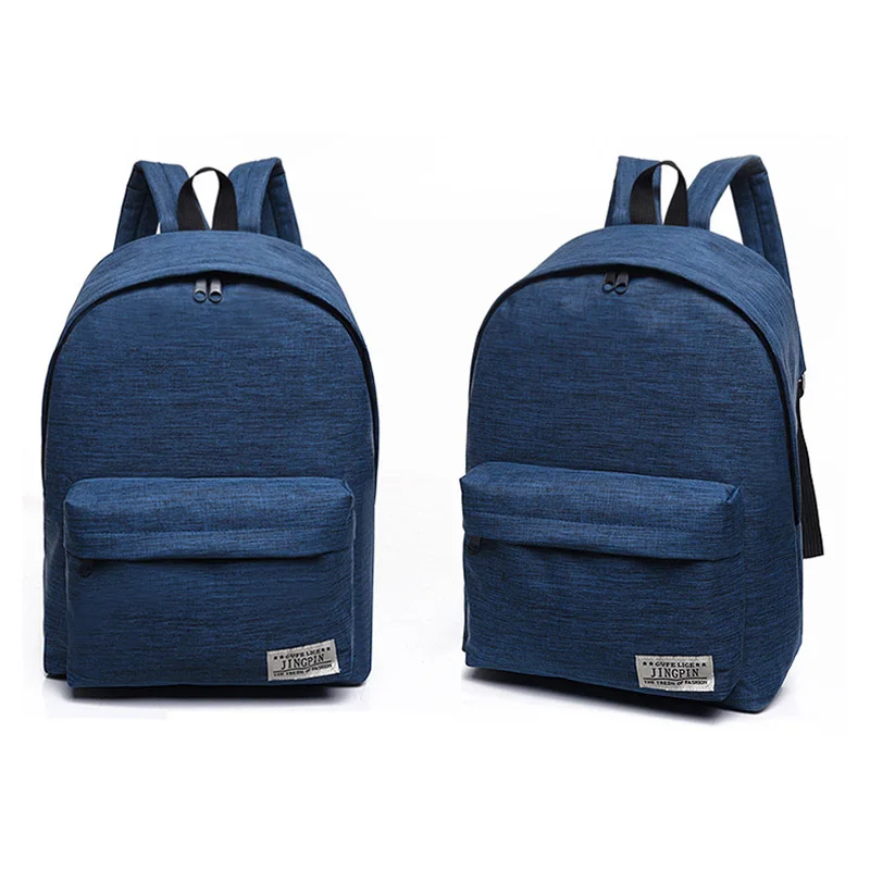 Fashion2017 New Korean Women Backpack Canvas Solid Color Computer Bag