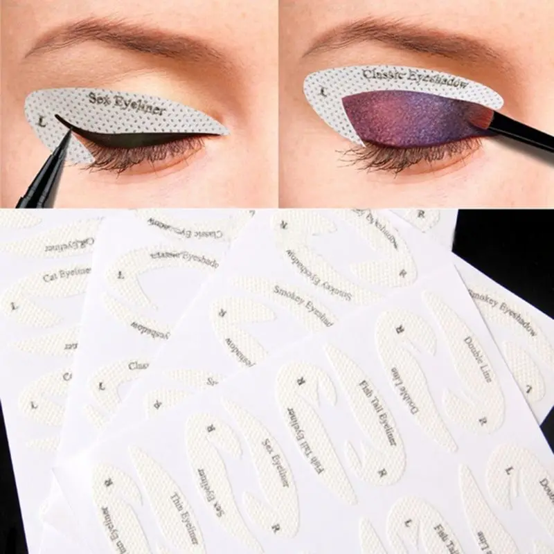 

Eyeliner Drawing Template Stickers Non-woven Fashion Cosmetic Tool Kits Smokey Cat Eyes Makeup Accessory Beginner Use
