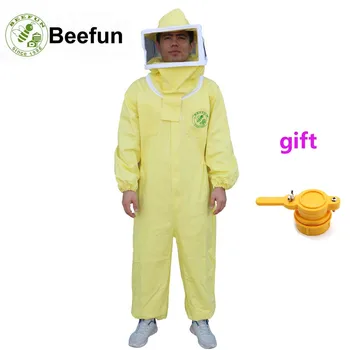 

2018 New Beefun Women Men Long Sleeve Jacket for Beekeepers Bee Suit Beekeeping Suit Yellow Jumpsuits Protective Clothing