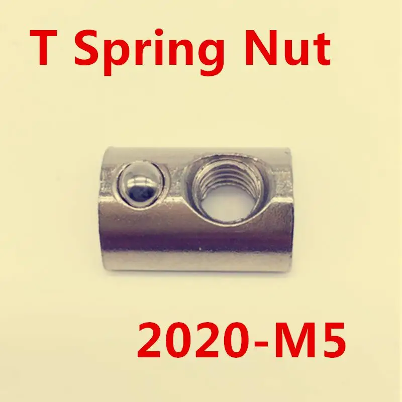 

100pcs M5T Spring Nut / M5 Half Round Elasticity Spring Nut Block for 2020 Aluminium Profile Slot Groove 6