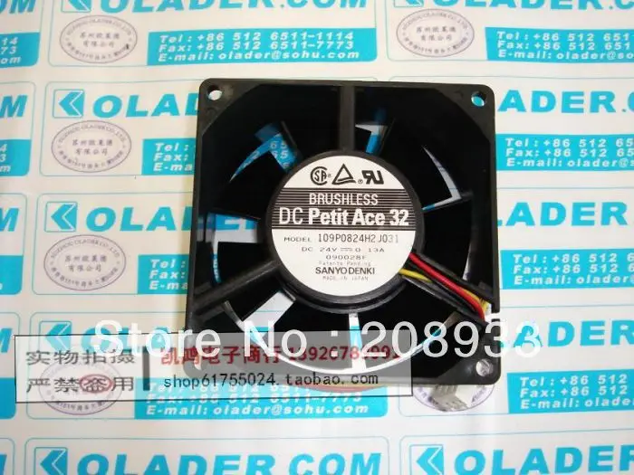 

For SANYO SANYO 109P0824H2J031 8032 24V 0.13A 8CM three-wire inverter fan ++cooling fan