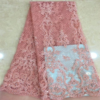 

VILLIEA African Lace Fabric Sequins High Quality 5yards Lace Tulle Lace Fabric African French Net Lace Fabric For Evening Dress