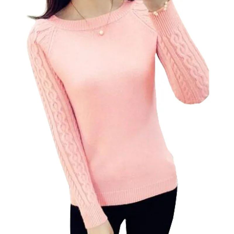 

7 Colors Sweaters Women 2017 Hot Sale Winter O-neck Long Sleeve Pullovers Knitted Sweater Female Warm Tops Plus Size ZY3156