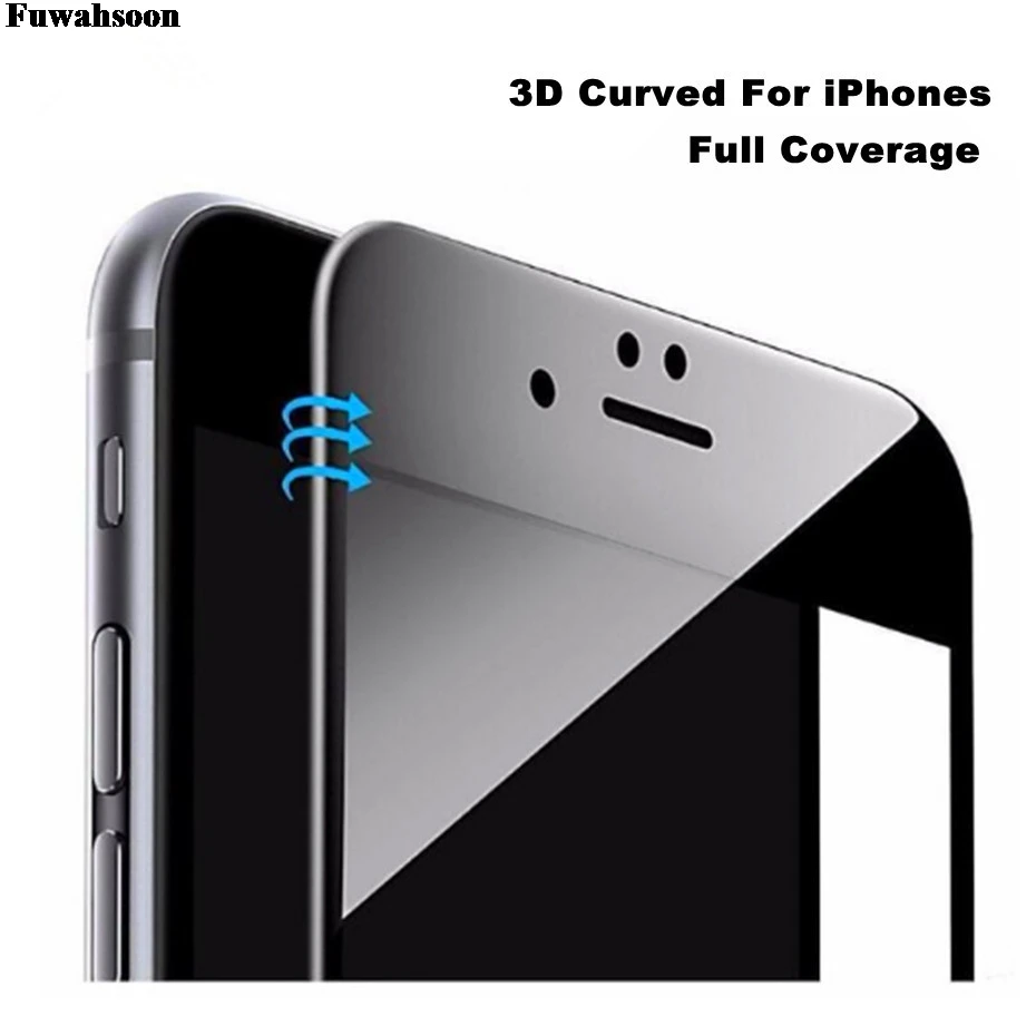 2 шт./лот 3D полное покрытие мягкий край закаленное Стекло для iphone 6s 6 Экран
