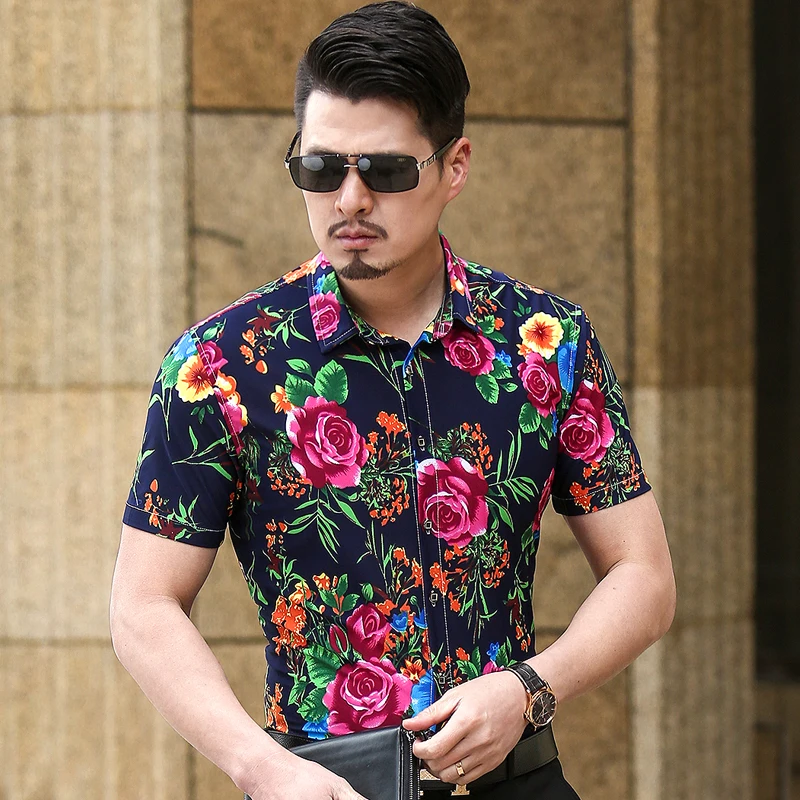 Mens floral short sleeve shirt Clearance