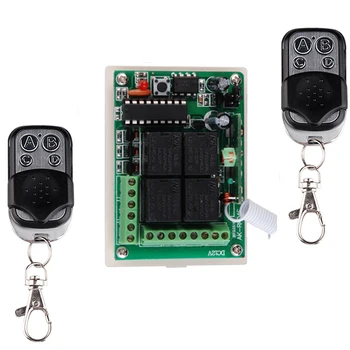 

Best Price New DC 12V 10A 4 Channels Learning Code RF Wireless Remote Control Switch Systems 12V DC Receiver 2 Transmitter