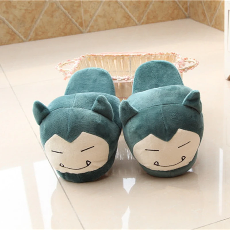 Women Anime Cartoon Pokemon Slippers Lovers Warm Woman Slippers Elf Ball Pikachu Go Plush Shoes Home House Slippers Children