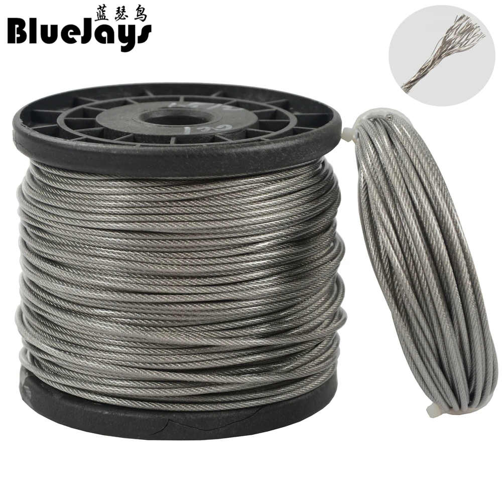 

10M 70LB-368LB fishing steel wire line 7x7 strands Trace Coating Wire Leader Coating Jigging Wire Lead Fish Jigging Line 0.8-2mm