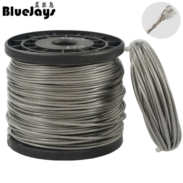 10m 70lb-368lb Fishing Steel Wire Line 7x7 Strands Trace Coating