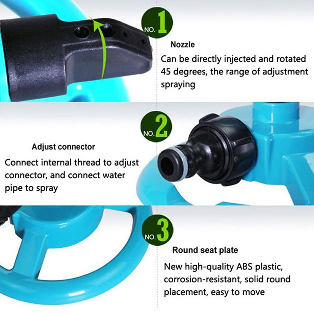Сад 360 градусов автоматический вращающийся газон распылитель воды диск 360 роторная трава садовый разбрызгиватель газон спрей земля три руки Спринклер