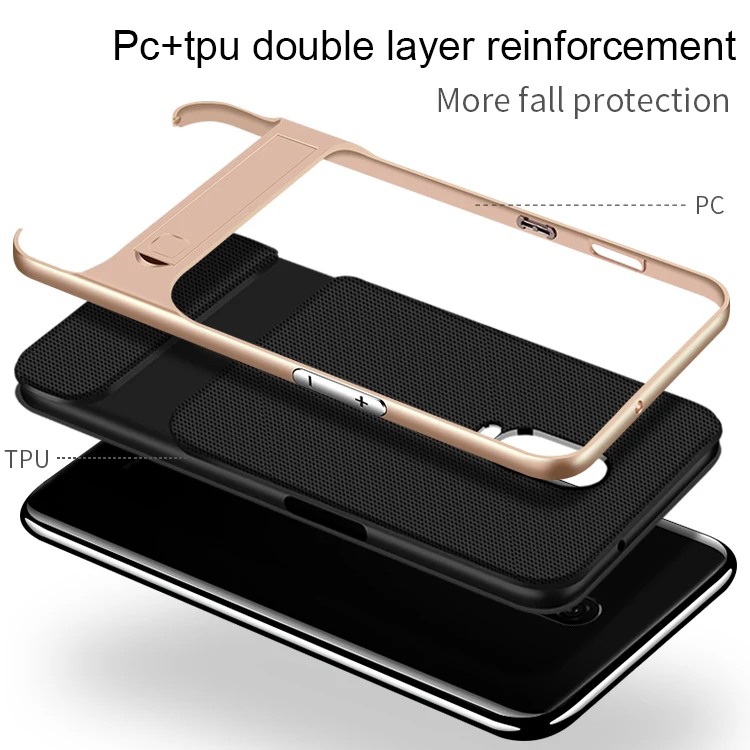 Оригинальный чехол накладка для Oneplus 6T с 3D подставкой силиконовый гибридный из