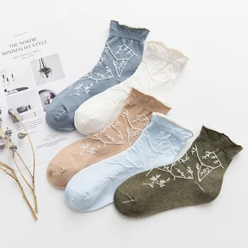 

PEONFLY Flanging Full Cotton Pattern funny novelty happy Socks female colorful women kawaii sock hosiery Autumn 5PAIRS/LOT