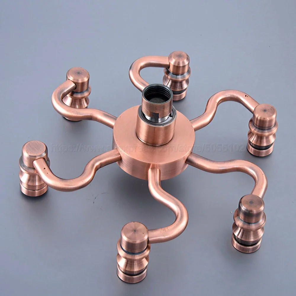 Vintage Retro Bathroom Rain Shower Head 8 inch Antique Red Copper Shower Sprayer Bathroom Tools zsh259