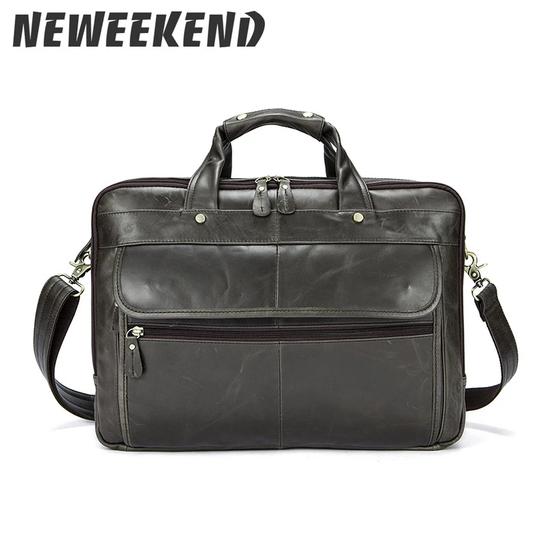 

Men's Genuine Leather Oil Waxed Cowhide Handbag Casual Tote Office Business Crossbody Shoulder Briefcase Messenger Bag MR8897